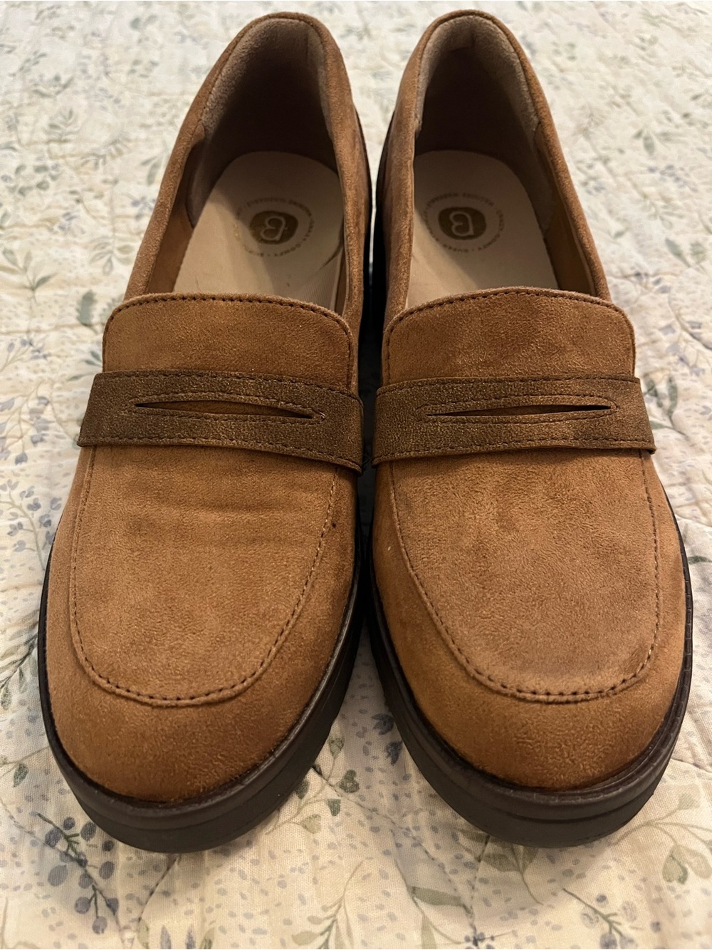 Bzees Toffee Brown Chunky Platform Penny Loafers Women’s Size 8M